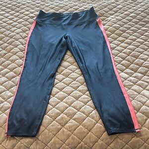 Skechers Black Leggings with Pink Side Stripe